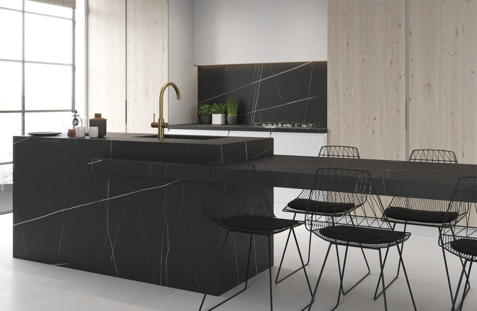 euro tile stone azalai itopker negro natural kitchen 2